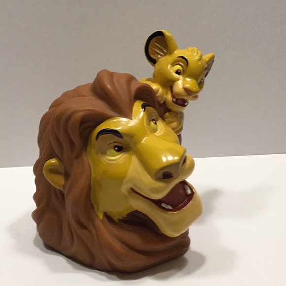 Vintage The Lion King Mufasa and Simba Vinyl Piggy Bank - Picture 5 of 8